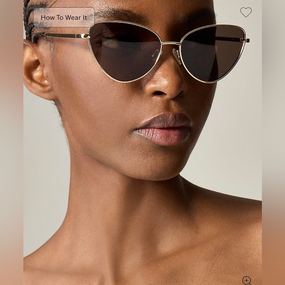 J. Crew‎ NWT Bungalow Wire-Frame Sunglasses - Gold/Black